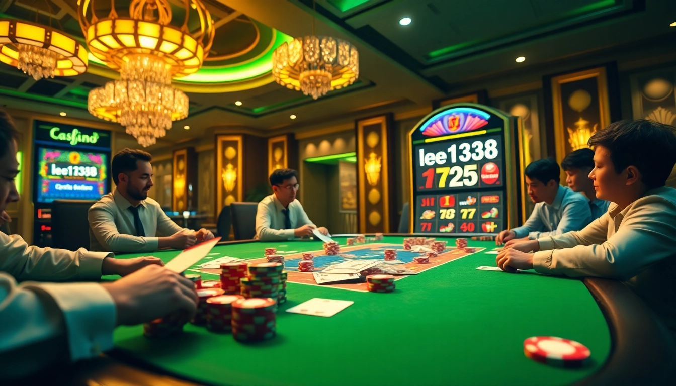 Exciting online casino gameplay featuring lego138 with vibrant poker chips and cards.