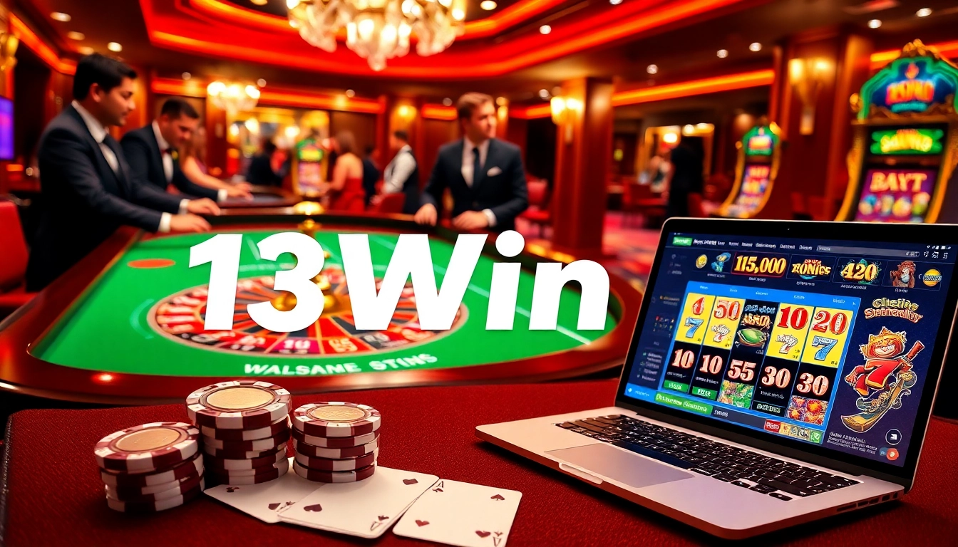 Experience the excitement of gambling with 13Win at a luxurious casino table.