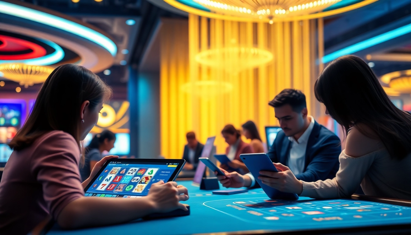 Engaging online casino interface at 69 VN showcasing vibrant games on digital devices.