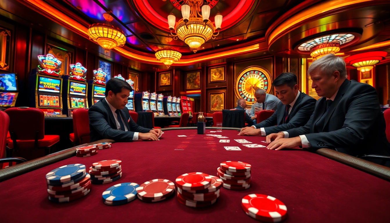 Engage in the thrilling ambiance of dn88's luxurious casino, featuring high-stakes poker and vibrant slot machines.
