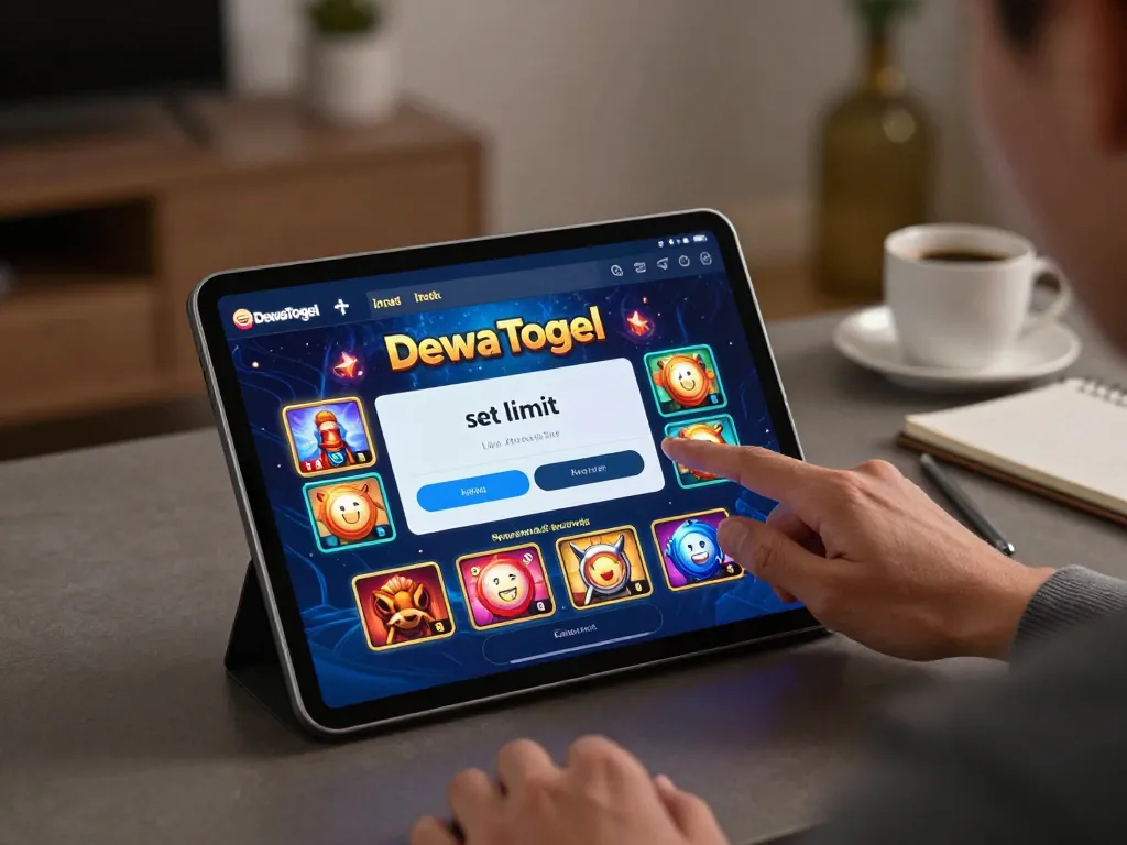 Dewatogel Link Alternatif Login Terbaru interface displayed on a tablet during online gambling session