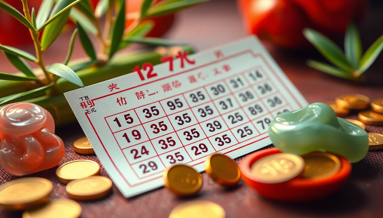 Song thủ lô lottery ticket surrounded by traditional Vietnamese symbols of luck
