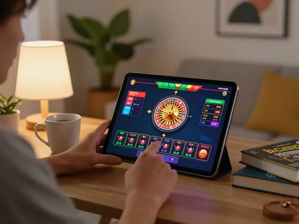 Engage in thrilling online roulette gameplay on tablet at home while enjoying a cozy atmosphere, f8beta2 gaming experience.