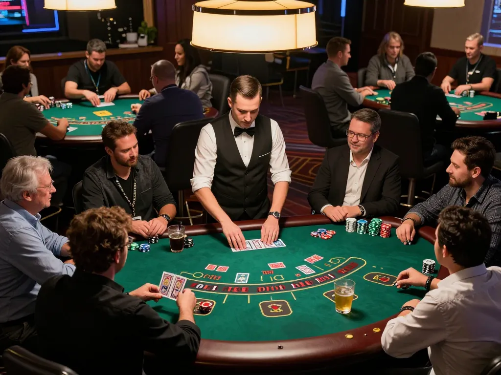 Players enjoying blackjack at WW88 casino, showcasing thrilling gameplay and engaging atmosphere.
