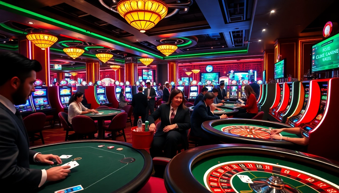 SODO casino players engaging in thrilling games of blackjack and roulette, showcasing excitement and strategy