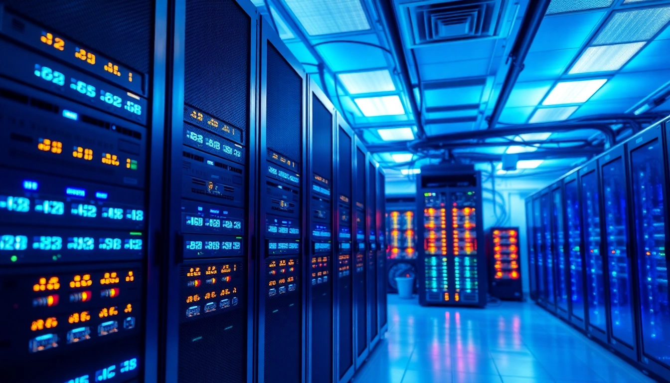 Efficient setup showcasing adult website hosting technology in a modern server room.