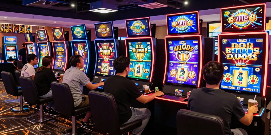 Exciting bonus buy slots experience in modern casino environment with players engaging