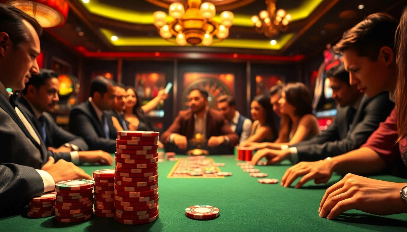 Experience thrilling gameplay as Truyện ma tales unfold around the poker table in a vibrant casino.