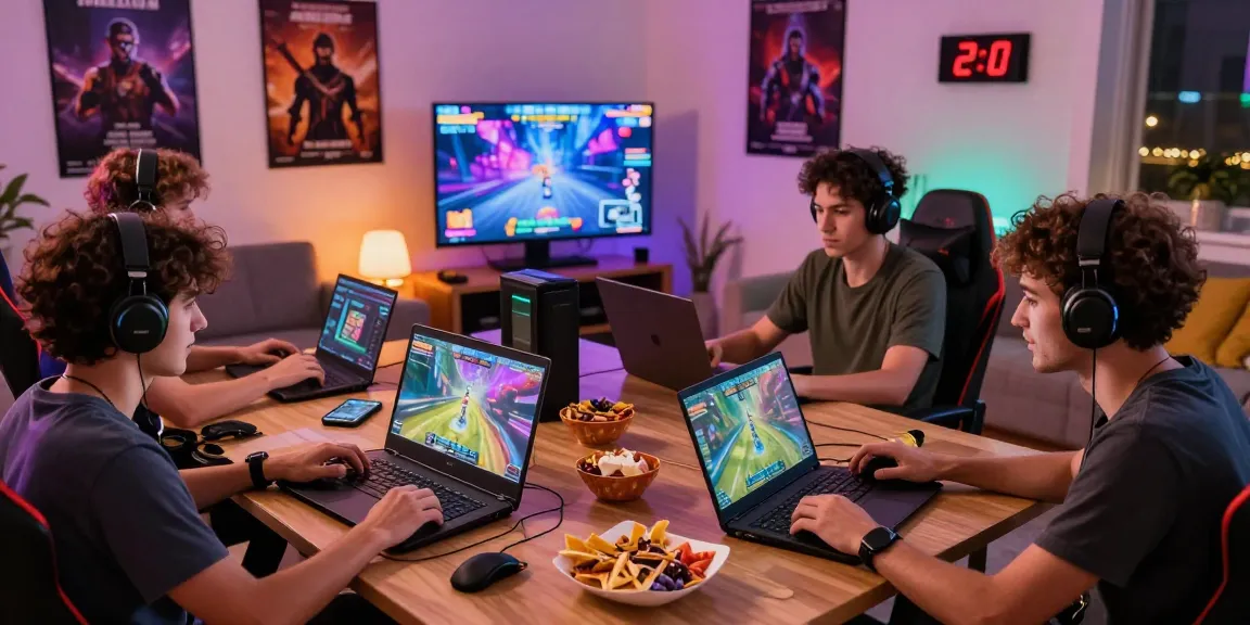Exciting gaming night with players enjoying platform games on various devices, showcasing the cika4d link experience.