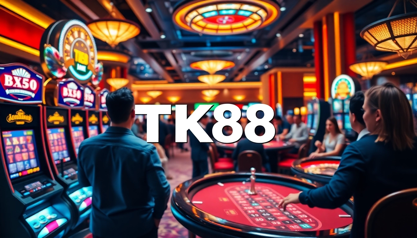 Experience the thrilling atmosphere of TK88 casino with lively gameplay and vibrant games.