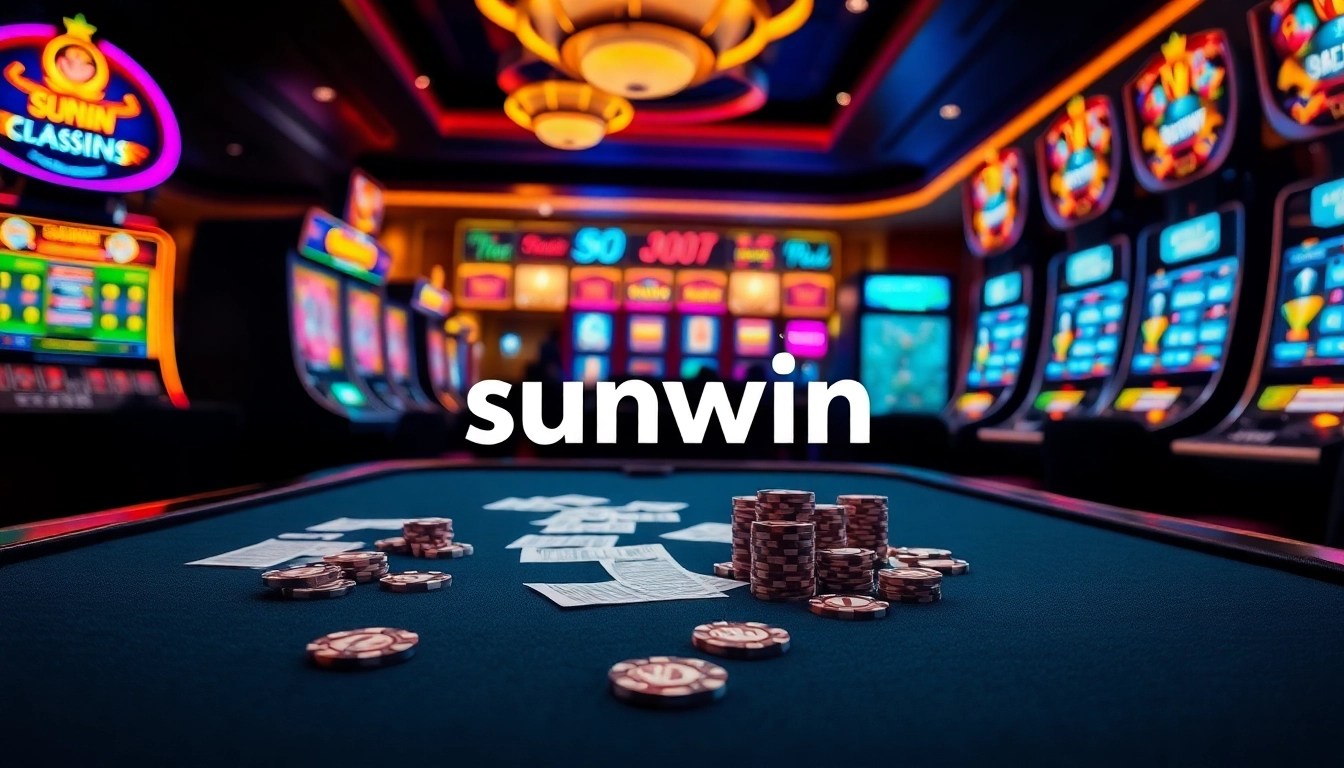Experience thrilling gameplay at Sunwin with vibrant slot machines and casino tables.