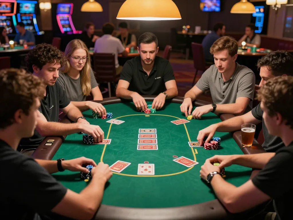 Players at a poker table celebrating a winning hand while enjoying the excitement of tx88 gameplay.