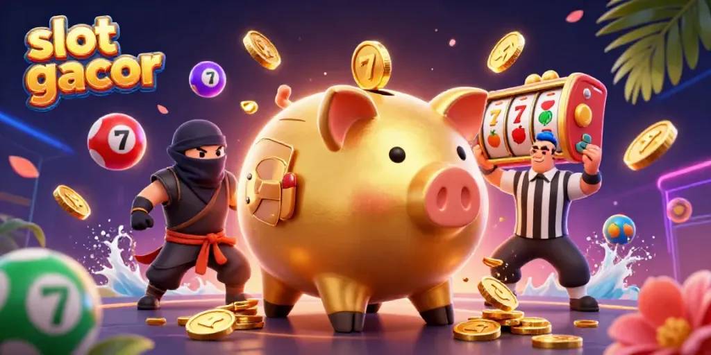 Experience the excitement of slot gacor with vibrant and dynamic 3D characters and gaming elements.
