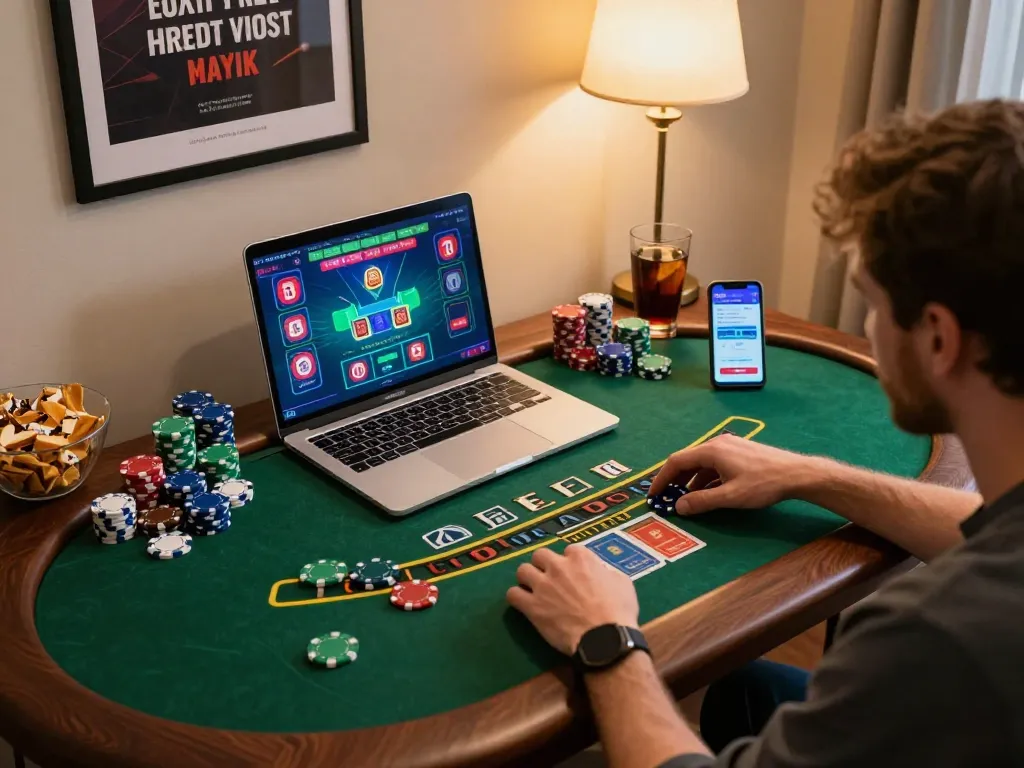 Engaging in a live dealer game at TT88, showcasing vibrant betting chips and a dynamic gaming interface.