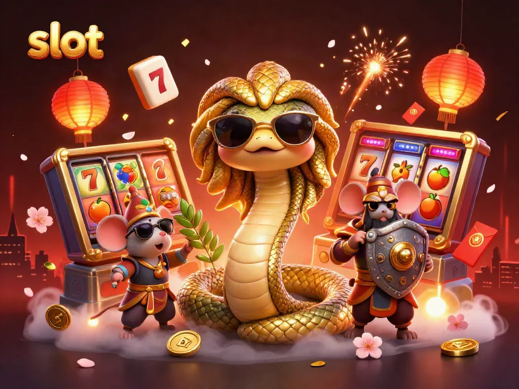 Slot yang menyenangkan ditampilkan dengan karakter Medusa dan mouse pejuang di sekitarnya
