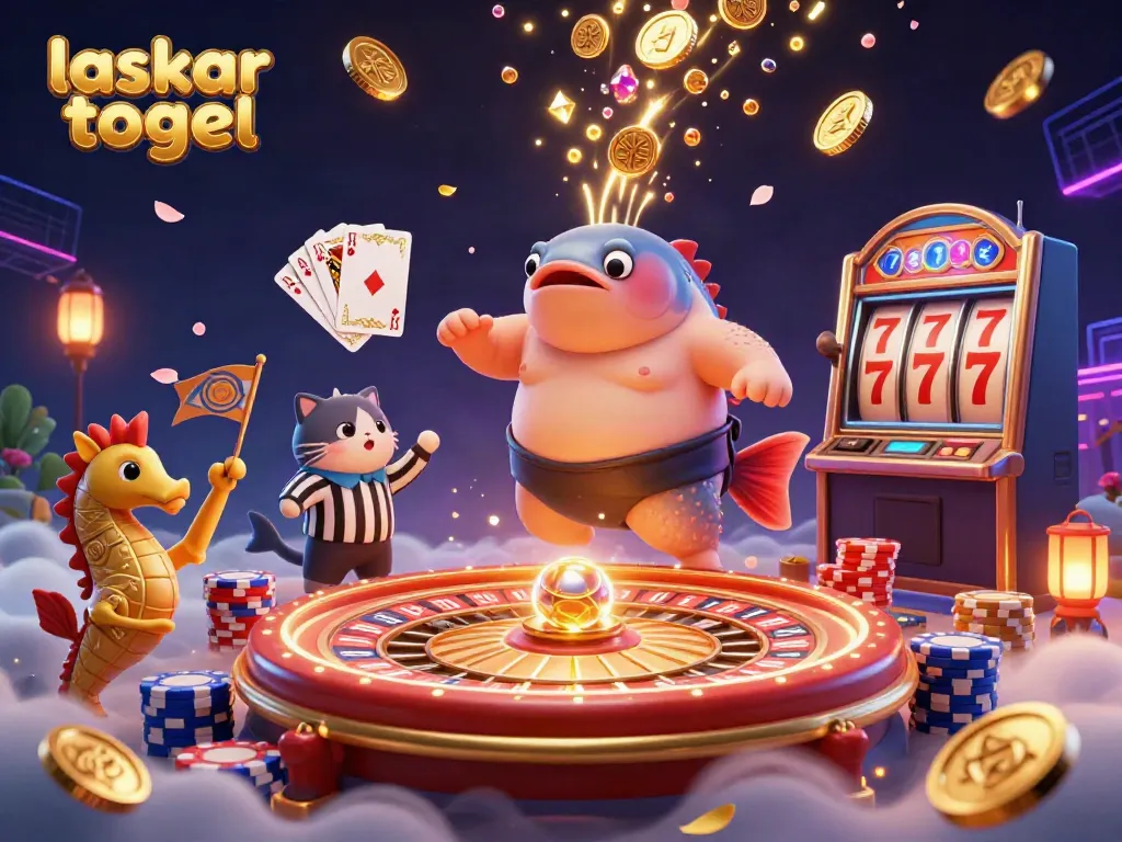 Experience the lively underwater scene of laskar togel with a puffed fugu and thrilling casino elements.