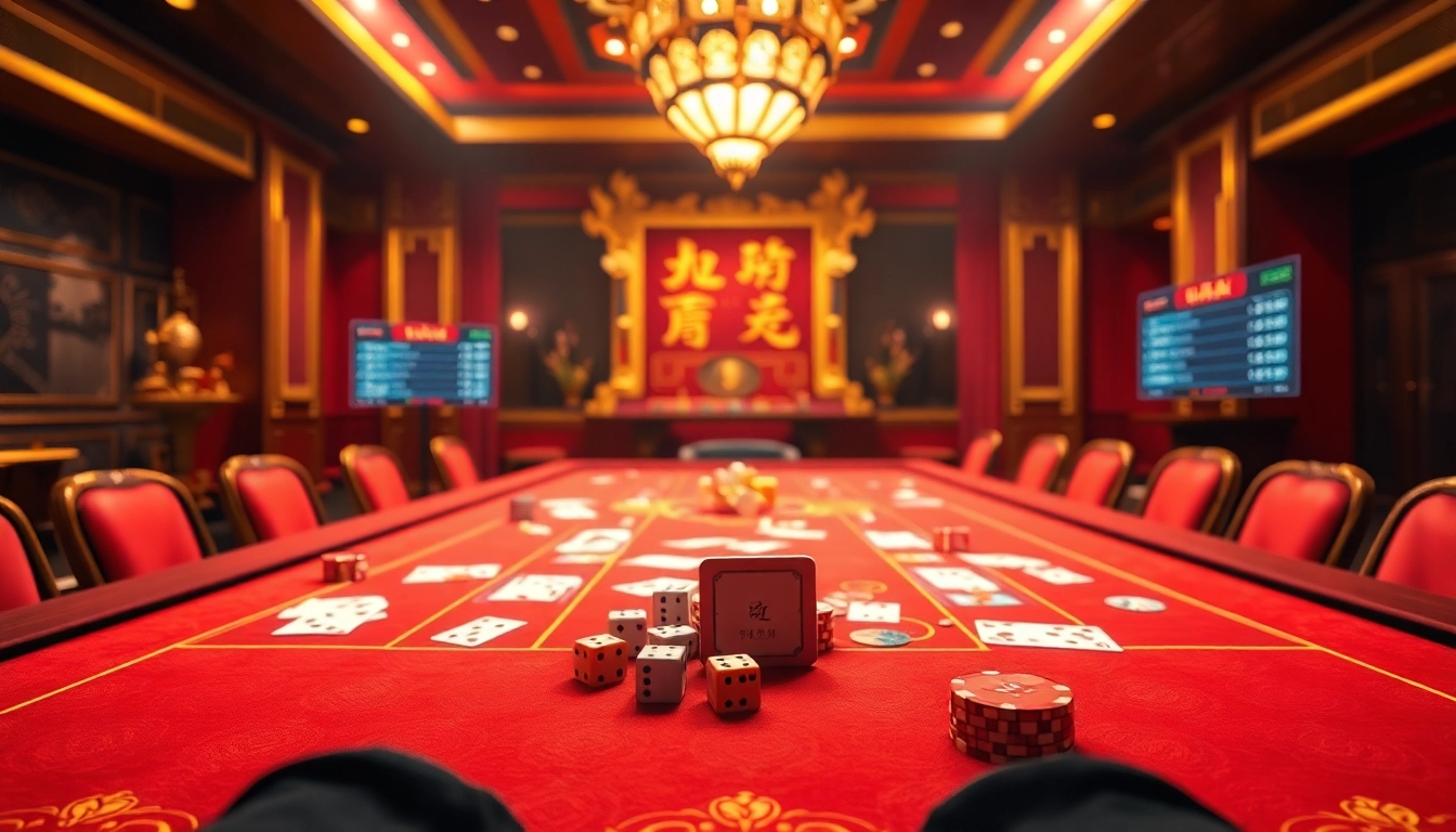 Experience thrilling gameplay at Sunwin Tài Xỉu with vibrant casino visuals and elegant setup.