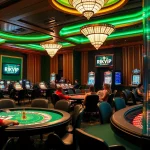 Exciting online gambling scene showcasing RIKVIP logo with poker chips and roulette wheels.