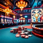 Experience the thrilling atmosphere of s8cz.com with dynamic casino tables and vibrant slot machines.