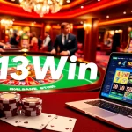 Experience the excitement of gambling with 13Win at a luxurious casino table.