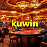 kuwin players enjoying vibrant casino games with exciting action in a luxurious setting
