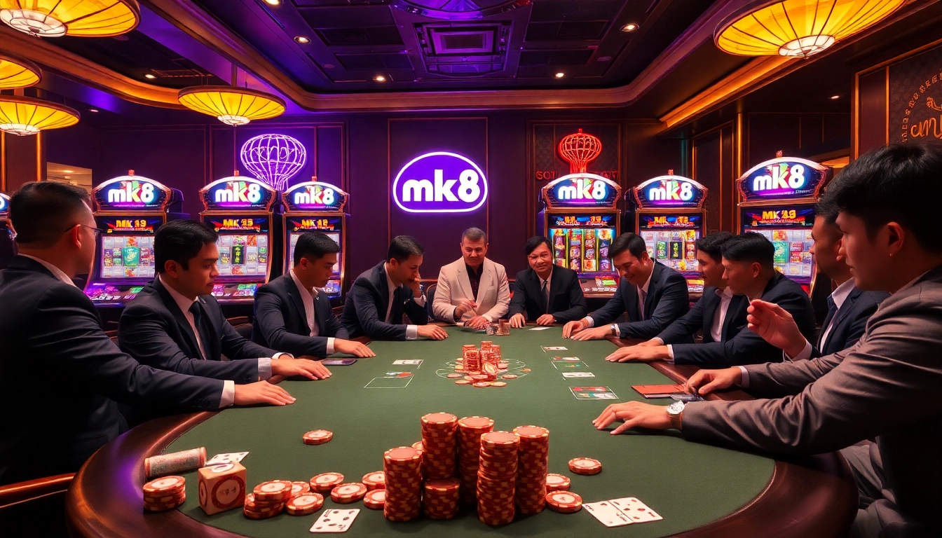 Experience the thrill of mk8 slot machines in a luxurious casino setting with vibrant gameplay.