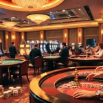 Gambling enthusiasts enjoying the excitement of qh88 casino games at a luxurious table.
