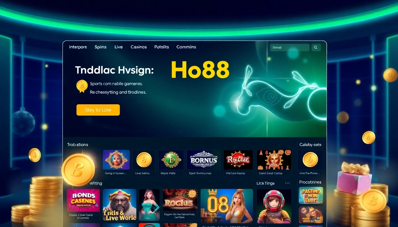 Ho88 online gambling platform interface featuring vibrant game options and engaging promotions.