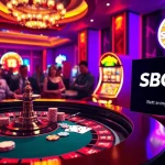 SBOBET casino scene with engaging roulette, poker chips, and exciting betting interface