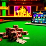 Experience thrilling gaming opportunities at Raja Luck with vibrant casino visuals and professional ambiance.