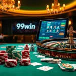 Experience the thrilling atmosphere of 99win while winning at an elegant casino table.