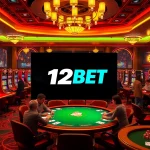 Engage with thrilling online gambling at 12BET's vibrant casino scene featuring casino tables and modern interfaces.