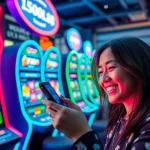 Engaging Asupantoto online gaming platform with vibrant digital slot machines and user excitement.