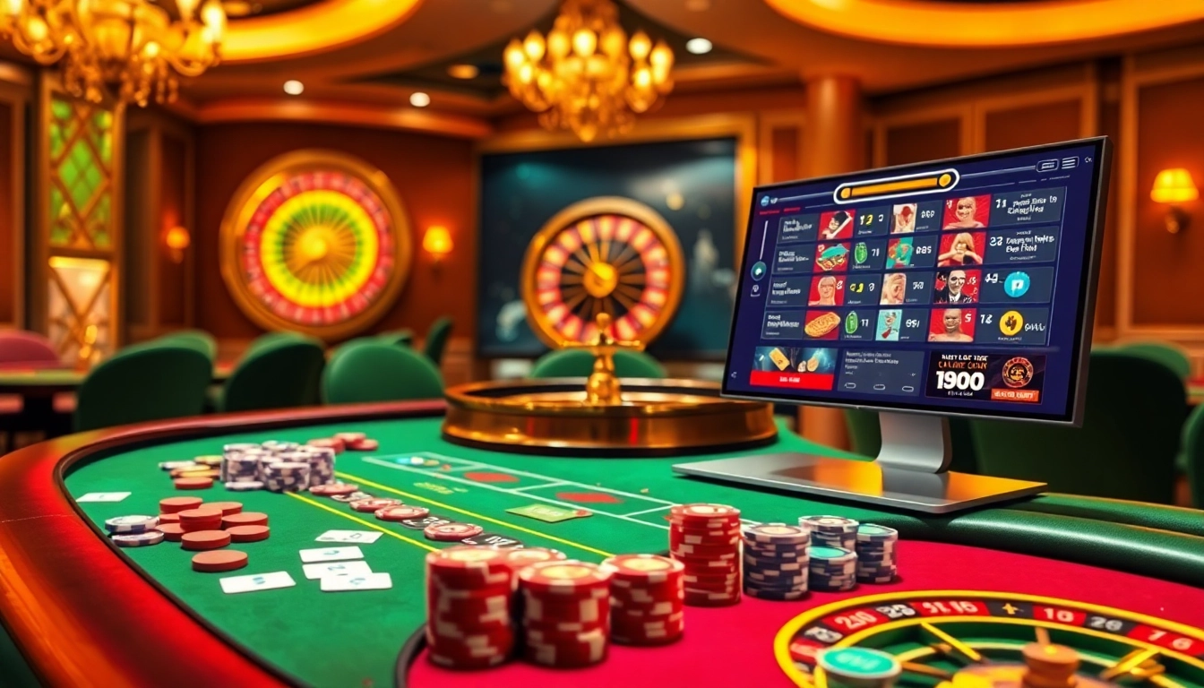 Gambling scene showcasing lô đề uy tín with vibrant casino tables and engaging players.