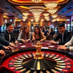NK88 poker table with vibrant branding in a luxurious casino setting