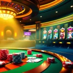KJC casino experience with vibrant poker chips, exciting roulette, and elegant slot machines.