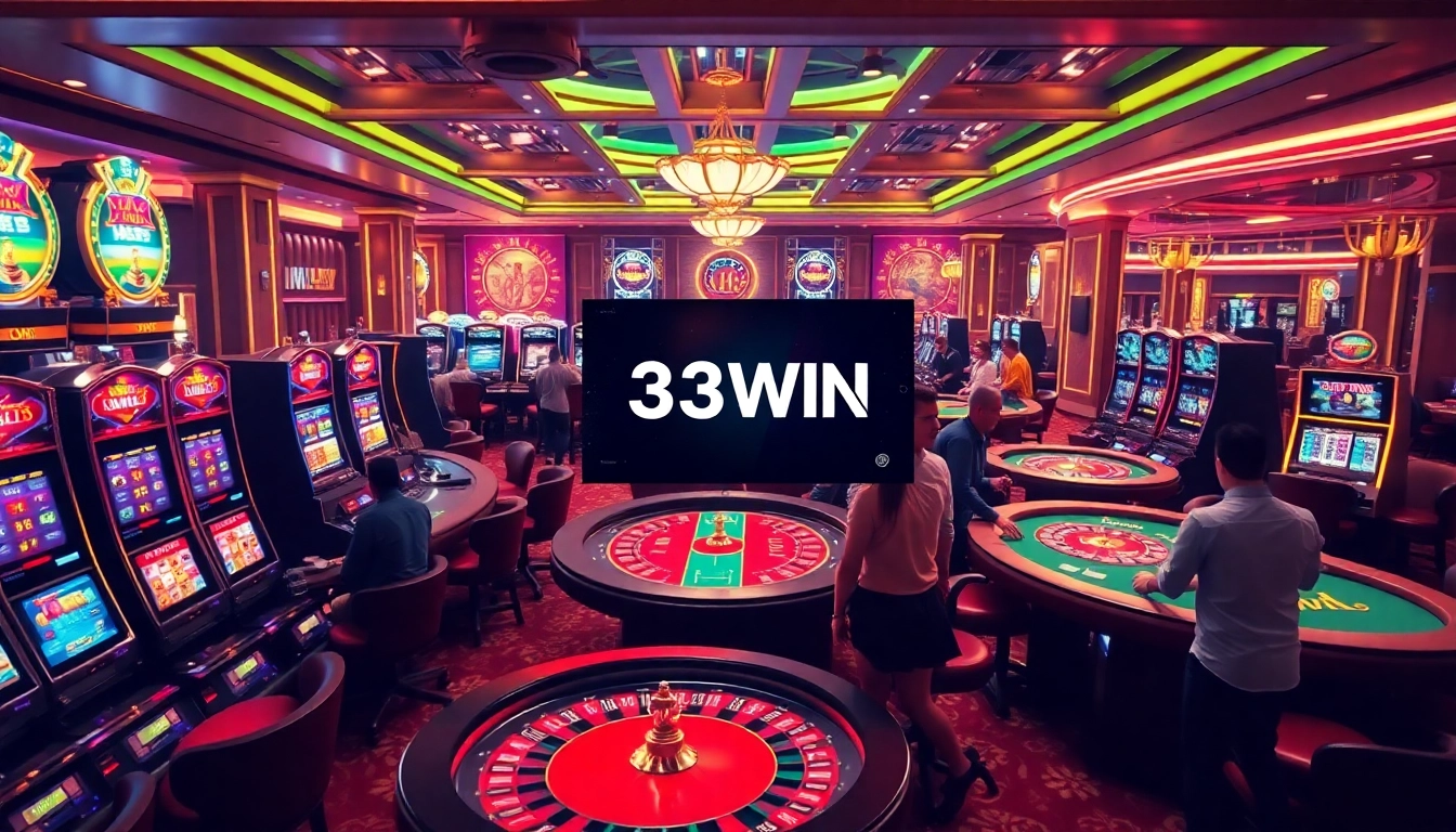 Experience thrilling gaming moments at 33WIN trang chủ with vibrant casino tables and machines