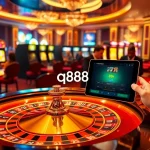 Experience thrilling gameplay at qh88 casino with card tables and vibrant slot machines.