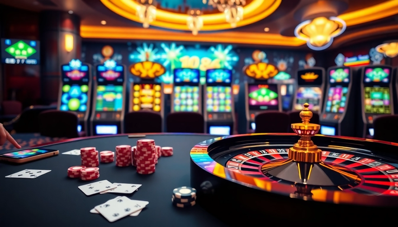 Experience thrilling games at nk88 com with vibrant slot machines and elegant casino tables.
