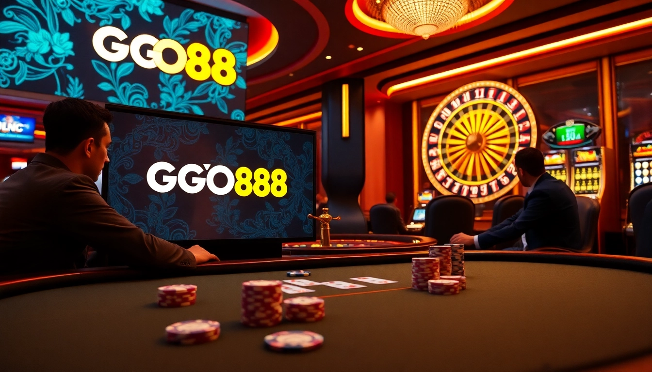 Cổng Game GO88 offers an exciting casino experience with vibrant gameplay and elegant poker tables.