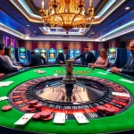 Engaged gamblers playing at a luxurious table at https://rr88wang.com/, highlighting excitement in online gaming.