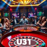 Exciting roulette gameplay at U31 casino with colorful chips and players immersed in the thrill.