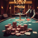 Player celebrating a win at 88xx casino poker table with chips and cards.