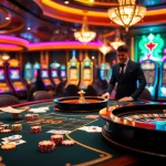 Experience thrilling gameplay at 23win casino with vibrant tables, chips, and an engaging dealer.