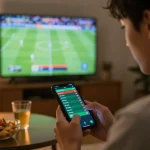 Check kèo nhà cái while enjoying a live football match at home with snacks and drinks