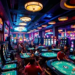 Experience the vibrant atmosphere of AT99娛樂 with excited gamers at lively casino tables.