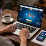 Player engaging with live dealer baccarat game on go88, creating an immersive online casino experience.