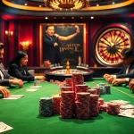Engaged players at a luxurious poker table, highlighting the vibrant atmosphere of qq88 com.