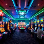 Engaging scene of 789club online gaming with colorful slots and friendly players.