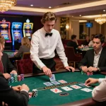 Engaging blackjack game at May88's live casino showcases thrilling player interactions and professional dealers.